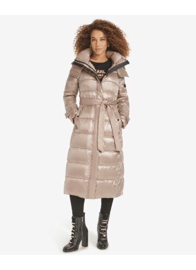 CONTRAST MAXI BELTED PUFFER