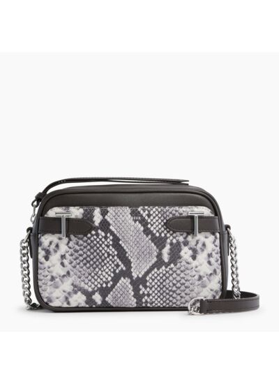 Sac bandoulière Laura en cuir effet python