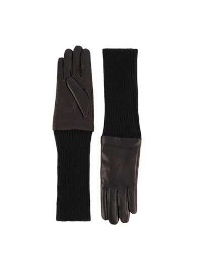 Gants Femme - Gants Nappa Et Laine - Noir/Noir