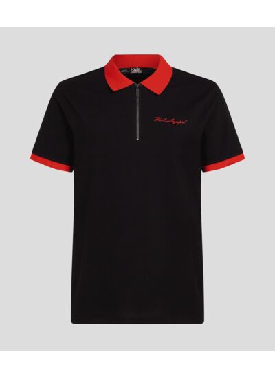 CTRST COL ESSENTIAL ZIP POLO