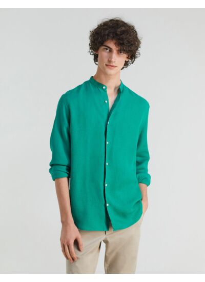 Chemise Lucien en lin vert