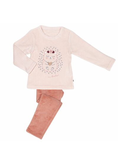 Pyjama fille HERISSON nude/pêche