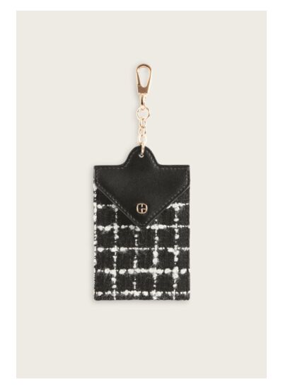 Porte-cartes tweed noir