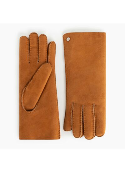 Gants femme en cuir d'agneau retourné