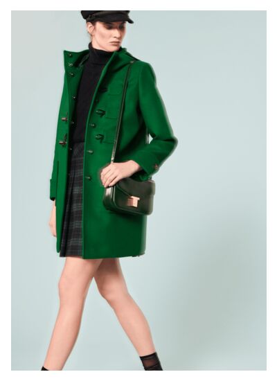 Manteau Manoelli-vert en velours de laine