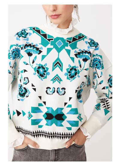 PULL PANDOR BLANC CASSE