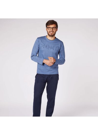 Pyjama homme ENJOY HOME bleu chiné/marine