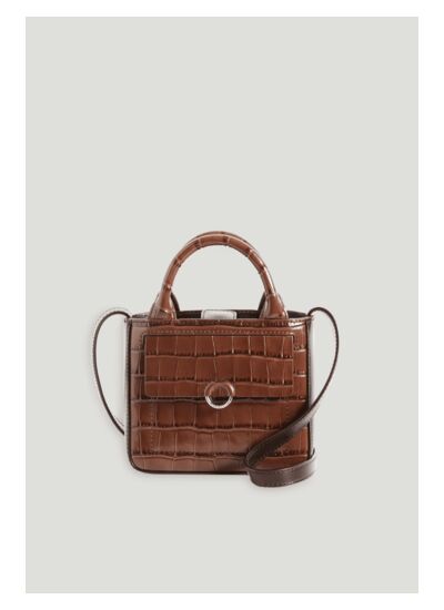 Sac Anoucko Nano cuir embossé marron