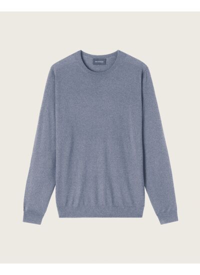 Pull col rond ultrafin - Homme - BLEU APATITE