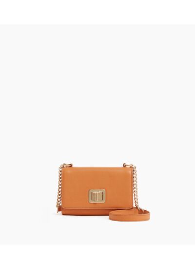 Mini sac bandoulière Eva en cuir grain caviar