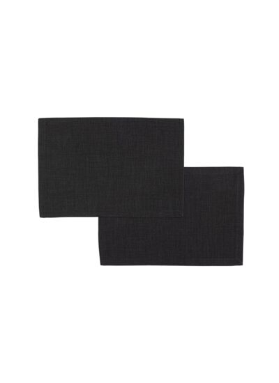 Textil Uni TREND set de table noir, ensemble de 2, 35 x 50 cm