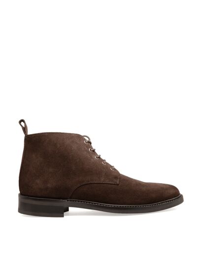 Bottines Finley Veau Velours Marron