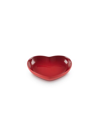 Assiette creuse Coeur en céramique cerise