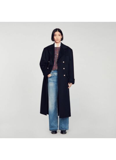 Manteau long oversize double face