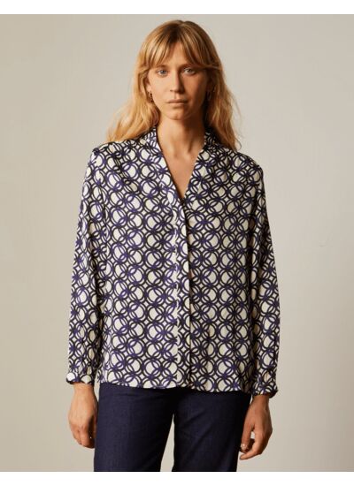 Blouse léna imprimée marine