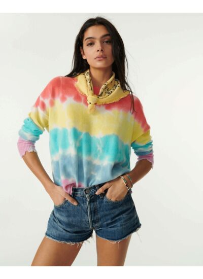 PULL MELA RAINBOW Pull col rond liquette cachemire