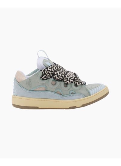 Lanvin Leather Curb Sneaker Pale Blue