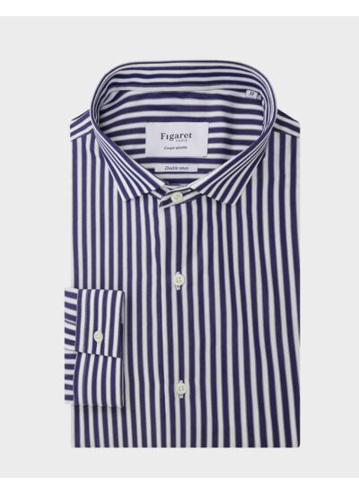 Chemise Ajustée rayée marine