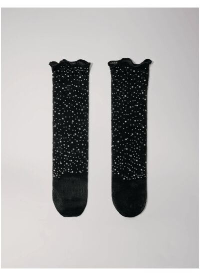 Chaussettes en résille à strass