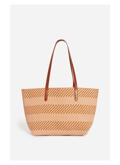 Panier en Cuir et Coton Porté épaule