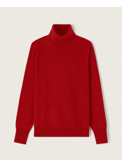 Pull col roulé classique - Homme - ROUGE COLLEGE