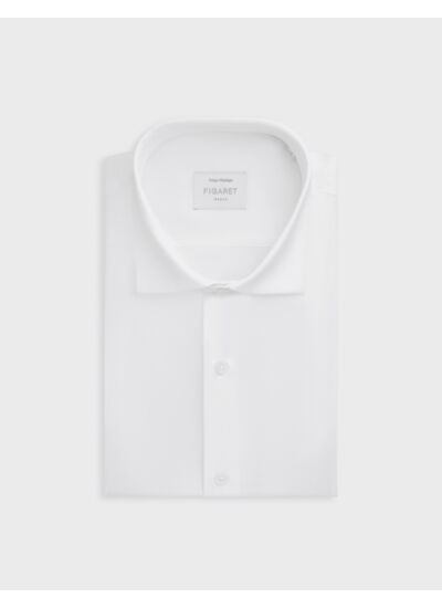 Chemise col italien en façonné uni