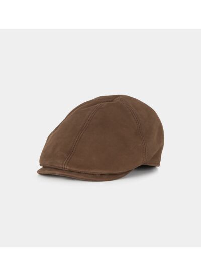 Casquette plate unie cuir