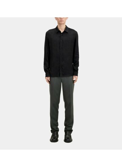 Chemise Jacquard Noire Avec Têtes De Mort Homme