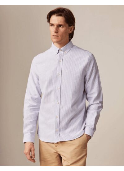 Chemise gaspard rayée bleue