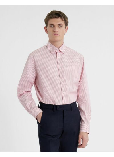 Chemise classique rose rayée