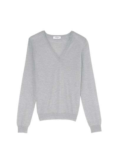 Pull V ultrafin - Femme - GIVRE