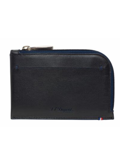 Porte-monnaie et Porte Clés Line D Slim noir-bleu