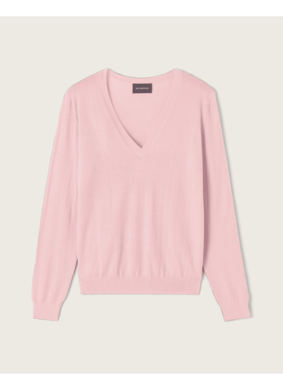 Pull col V ultrafin - Femme - ROSE JELLY