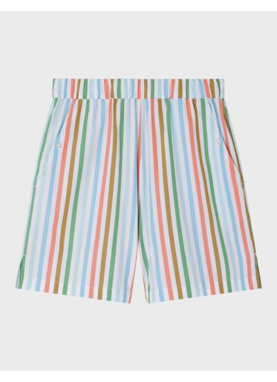 Short en popeline rayée multicolore - Matthieu Venot x Figaret