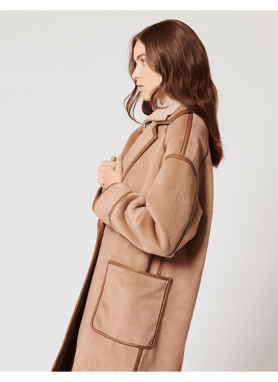 Manteau Monranda-Manteau long en fausse fourrure camel