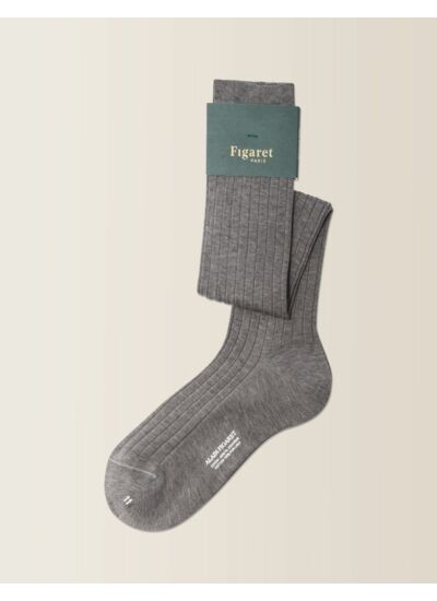 Chaussettes longues gris clair en fil d'Ecosse