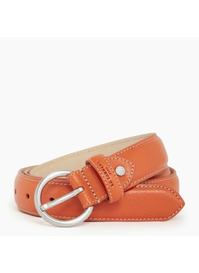 Ceinture femme avec boucle carrée en cuir tannage végétal