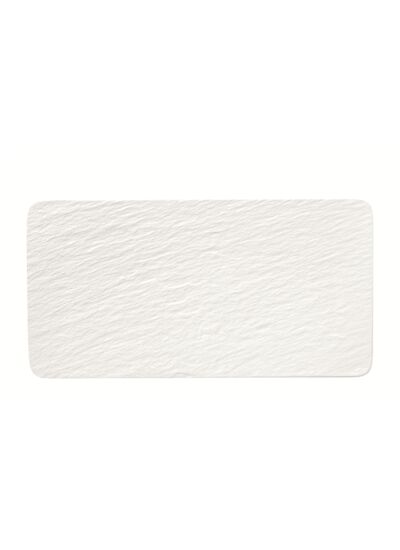 Manufacture - Plat rectangulaire, blanc, en porcelaine haut de gamme,  35 x 18 x 1,5 cm