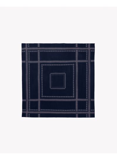 Carré imprimé fair isle edward 120 cm x 120 cm - Accessoire - MARINE