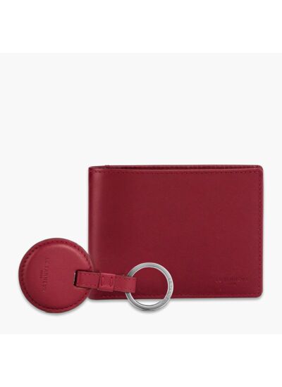 Coffret cadeau homme porte clés rond Charles en cuir grainé