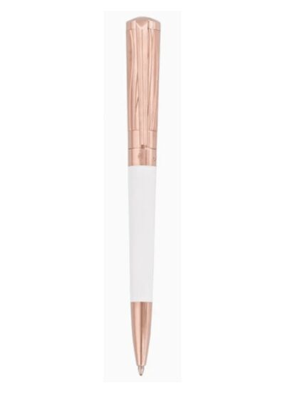 Gamme Orfèvre - Stylo Bille Liberté Blanc et Or rose