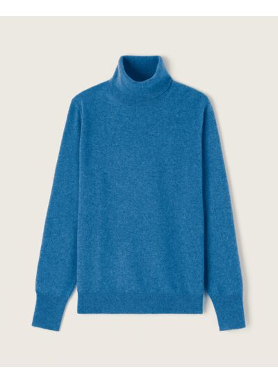 Pull col roulé classique - Homme - BLEU ECOSSE