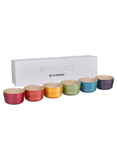 Set de 6 ramequins 100ml en céramique irisée