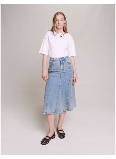 Jupe midi en denim