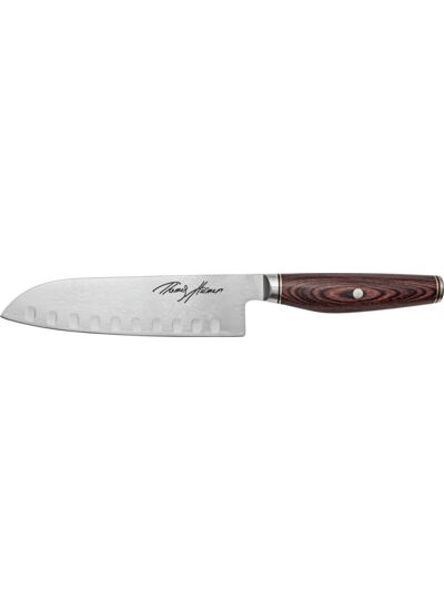 Couteau santoku 18 cm, Tranchant alvéolé