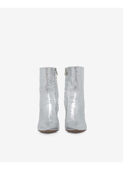 Bottines En Cuir Argenté Davy Silver