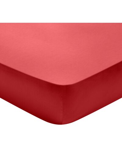 Drap housse Partition Satin de coton Coloris Rouge