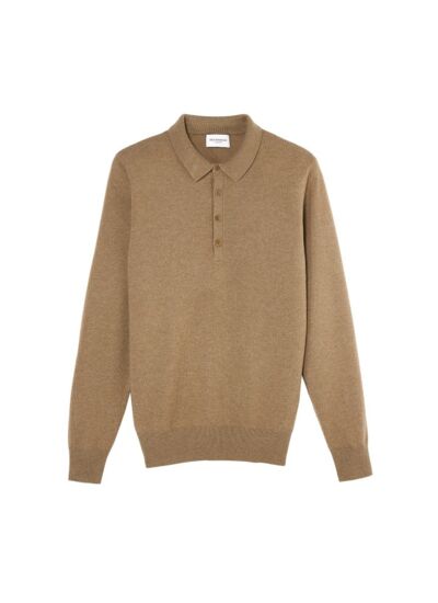 Polo manches longues - Homme - CAMEL