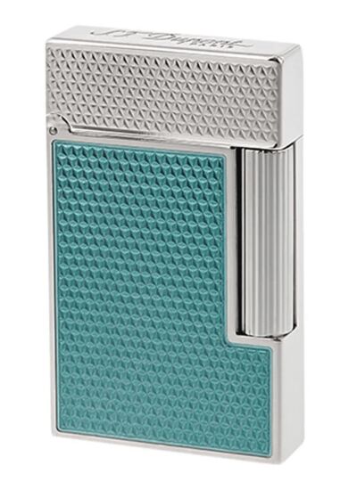 Briquet Ligne 2 Laque Turquoise et Palladium - guillochage sous laque