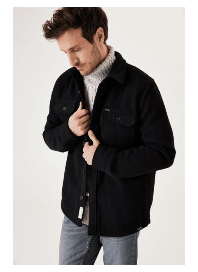 Men Overshirts Black